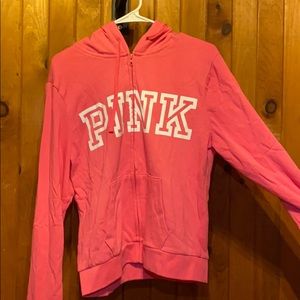 Pink brand hoodie zip-up